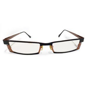 You'S Mod498B Black Bronze Rectangle Prescription Eyeglasses